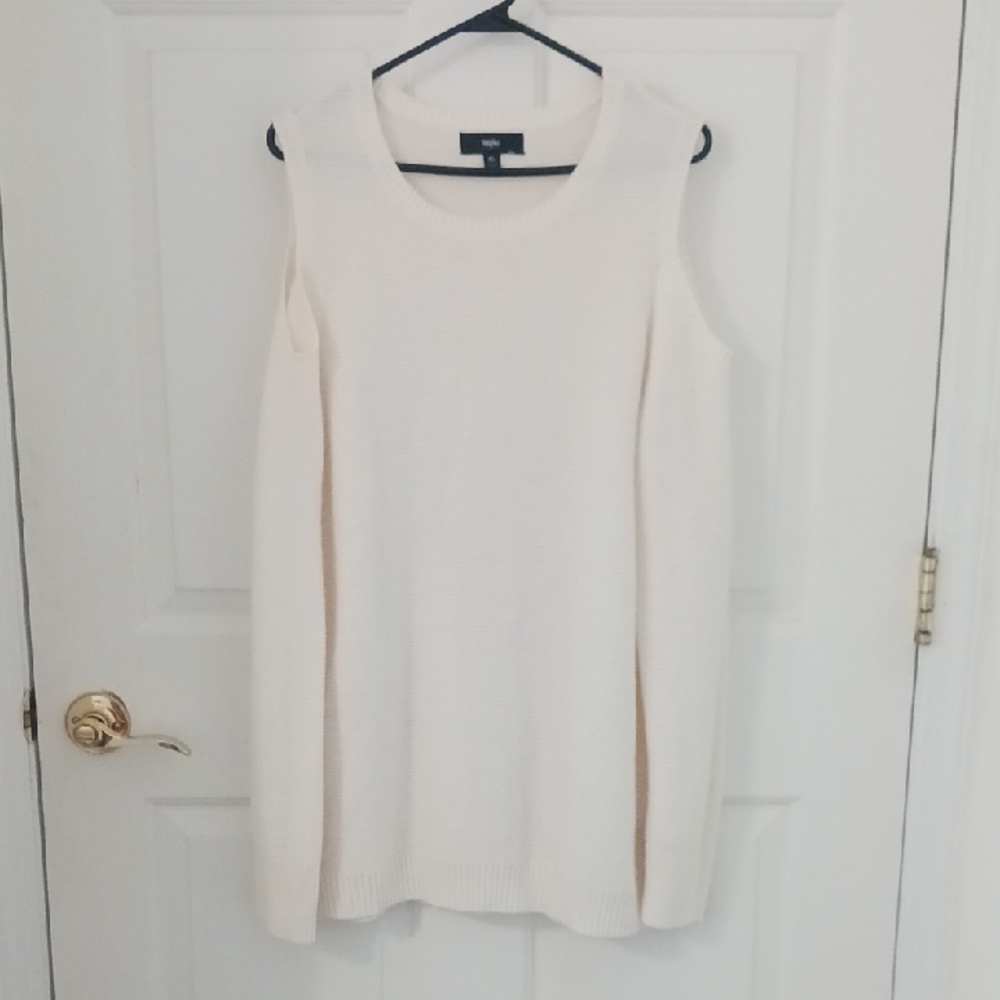 Elegant Cream Shoulderless Sweater
